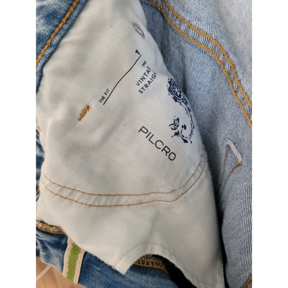 Anthropologie Pilcro The Vintage Straight Jeans, Ruffle Distressing, Sz 28 BOHO - Picture 5 of 10